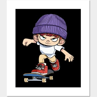 Skateboarder Cruising Skater Skate Gift Posters and Art